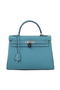 Hermes Kelly 32cm Shoulder Bag Light Blue Original Leather K32 Silver  Replica