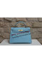 Hermes Kelly 32cm Shoulder Bag Light Blue Saffiano Leather K32 Gold  Replica