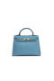 Hermes Kelly 32cm Shoulder Bag Light Blue Saffiano Leather K32 Gold  Replica