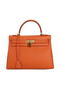 Hermes Kelly 32cm Shoulder Bag Orange Original Leather K32 Gold  Replica