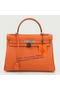 Hermes Kelly 32cm Shoulder Bag Orange Original Leather K32 Silver  Replica