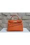 Hermes Kelly 32cm Shoulder Bag Orange Saffiano Leather K32 Gold  Replica