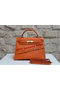 Hermes Kelly 32cm Shoulder Bag Orange Saffiano Leather K32 Gold  Replica