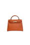 Hermes Kelly 32cm Shoulder Bag Orange Saffiano Leather K32 Gold  Replica