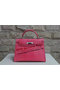 Hermes Kelly 32cm Shoulder Bag Pink Croco Patent Leather K32 Silver  Replica