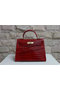 Hermes Kelly 32cm Shoulder Bag Red Croco Patent Leather K32 Gold  Replica