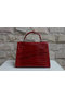 Hermes Kelly 32cm Shoulder Bag Red Croco Patent Leather K32 Silver  Replica