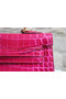 Hermes Kelly 32cm Shoulder Bag Rose Croco Patent Leather K32 Gold  Replica