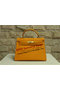 Hermes Kelly 32cm Shoulder Bag Yellow Saffiano Leather K32 Gold  Replica