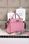 Hermes Kelly 32cm Shoulder Bags Grained Leather Pink  Replica
