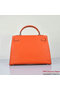 Hermes Kelly 32cm Shoulder Bags H6108 Orange Leather Silver  Replica