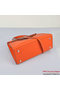Hermes Kelly 32cm Shoulder Bags H6108 Orange Leather Silver  Replica