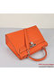 Hermes Kelly 32cm Shoulder Bags H6108 Orange Leather Silver  Replica