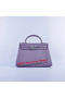 Hermes Kelly 32cm Shoulder Bags Lavender Grainy Leather Silver  Replica
