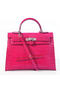 Hermes Kelly 32cm Shoulder Bags Peach Iridescent Croco Leather Silver  Replica
