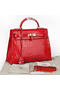 Hermes Kelly 32cm Shoulder Bags Red Iridescent Croco Leather Gold  Replica