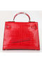 Hermes Kelly 32cm Shoulder Bags Red Iridescent Croco Leather Gold  Replica
