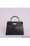 Hermes Kelly 32cm Handle Bag Black Togo Leather Silver Replica