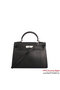 Hermes Kelly 32cm Handle Bag Black Togo Leather Silver Replica