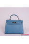 Hermes Kelly 32cm Handle Bag Blue Togo Leather Silver Replica