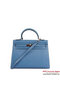 Hermes Kelly 32cm Handle Bag Blue Togo Leather Silver Replica
