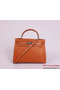 Hermes Kelly 32cm Handle Bag Camel Woven Leather Silver Replica