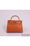 Hermes Kelly 32cm Handle Bag Camel Woven Leather Silver Replica
