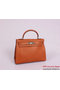Hermes Kelly 32cm Handle Bag Camel Woven Leather Silver Replica