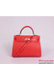 Hermes Kelly 32cm Handle Bag Light Red Woven Leather Silver Replica