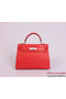 Hermes Kelly 32cm Handle Bag Light Red Woven Leather Silver Replica