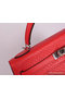 Hermes Kelly 32cm Handle Bag Light Red Woven Leather Silver Replica
