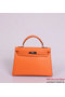 Hermes Kelly 32cm Handle Bag Orange Togo Leather Silver Replica