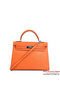 Hermes Kelly 32cm Handle Bag Orange Togo Leather Silver Replica