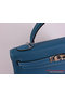 Hermes Kelly 32cm Handle Bag Royalblue Woven Leather Silver Replica