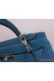 Hermes Kelly 32cm Handle Bag Royalblue Woven Leather Silver Replica