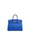 Hermes Kelly 35cm Handle Bag Blue Ostrich Leather Gold Replica