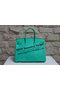 Hermes Kelly 35cm Handle Bag Green Ostrich Leather Silver Replica