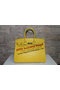 Hermes Kelly 35cm Handle Bag Lemon Ostrich Leather Gold Replica