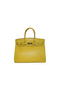 Hermes Kelly 35cm Handle Bag Lemon Ostrich Leather Gold Replica
