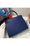 Hermes Kelly Bag Original Leather Ostrich Skin H5600 Dark Blue  Replica