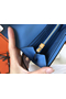 Hermes Kelly Classic Long Wallet In Blue Jean Epsom Leather  Replica