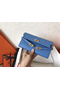 Hermes Kelly Classic Long Wallet In Blue Jean Epsom Leather  Replica