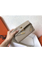 Hermes Kelly Classic Long Wallet In Grey Epsom Leather  Replica
