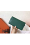 Hermes Kelly Classic Long Wallet In Malachite Epsom Leather  Replica