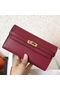 Hermes Kelly Classic Long Wallet In Ruby Epsom Leather  Replica