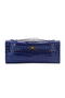 Hermes Kelly Clutch Bag Croco Leather K1002 Blue  Replica