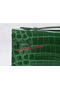 Hermes Kelly Clutch Bag Croco Leather K1002 Green  Replica