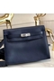 Hermes Kelly Danse Handmade Bag In Blue Swift Leather  Replica