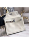 Hermes Kelly Danse Handmade Bag In White Swift Leather  Replica