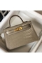 Hermes Kelly Mini II Bag In Taupe Embossed Crocodile Leather  Replica